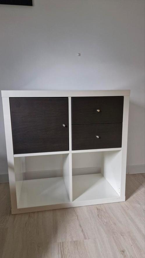 Kast Kallax wit 76,5x39x76.5  met 2 lades en deurtje, Huis en Inrichting, Kasten | Wandmeubels, Gebruikt, Minder dan 100 cm, Minder dan 150 cm