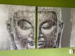 Canvas Boeddha Tweeluik, Ophalen of Verzenden, 125 cm of meer, Schilderij, 75 cm of meer