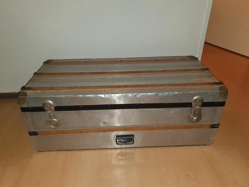 Vintage Aluminium Hutkoffer / Dekenkist, Huis en Inrichting, Woonaccessoires | Kisten, Gebruikt, Minder dan 50 cm, 75 tot 100 cm