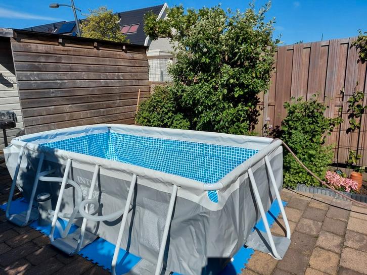 Intex rechthoekig zwembad 300x175x80 cm, met trap en pomp, Tuin en Terras, Zwembad-toebehoren, Zo goed als nieuw, Ophalen