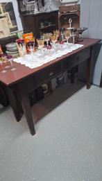 Eiken sidetable bijzettafel met twee laden zie omschrijving, Ophalen