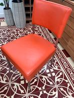 2 Kitchen chairs orange leather (or may be faux leather), Huis en Inrichting, Stoelen, Gebruikt, Ophalen