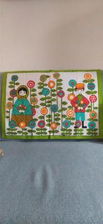 Vintage Scandinavische 1960's theedoek linnen/katoen.t, Antiek en Kunst, Ophalen of Verzenden