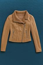 Stijlvolle imitatie leren jas met kraag en knitt stukken, Kleding | Dames, Bruin, Softy outwear collection, Ophalen of Verzenden