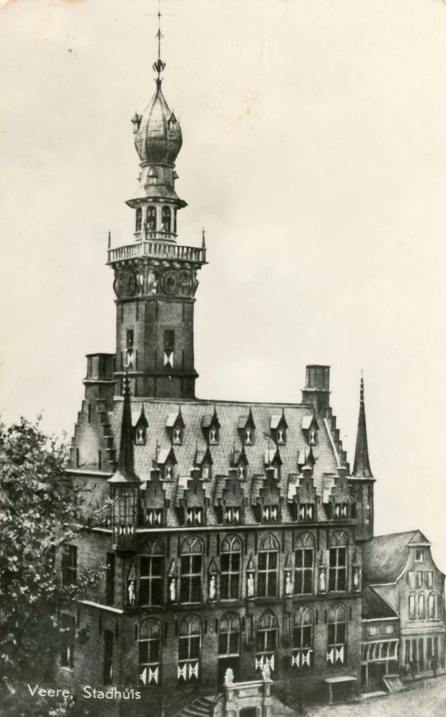 VEERE Stadhuis, Verzamelen, Ansichtkaarten | Nederland, Gelopen, Zeeland, 1960 tot 1980, Verzenden