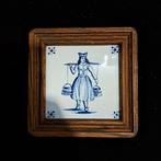 Delfts Blauw Tegeltableau in Houten Lijst, Antiek en Kunst, Antiek | Wandborden en Tegels, Ophalen of Verzenden