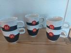 Douwe Egberts, 6 cappuccino mokken, beschrijfbaar met krijt, Huis en Inrichting, Keuken | Servies, Ophalen of Verzenden, Overige stijlen