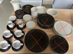 Mosa Fantasy Servies Pieter Stockmans '86 wit en zwart, Ophalen of Verzenden, Zo goed als nieuw, Effen, Porselein