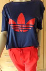 ADIDAS blauw shirt met rood logo XL, Gedragen, Blauw, Maat 46/48 (XL) of groter, Korte mouw