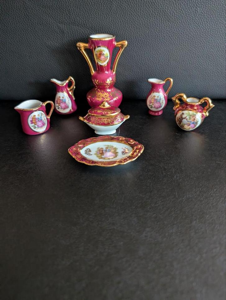 Miniatuur Limoges Porselein Servies, Antiek en Kunst, Antiek | Porselein, Ophalen of Verzenden