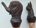 4 Mahoniehouten black forest karaf/fles stoppers, Antiek en Kunst, Kunst | Beelden en Houtsnijwerken, Ophalen of Verzenden