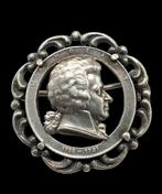 Zilveren  Broche  Mozart, Verzenden, Zilver, Broche