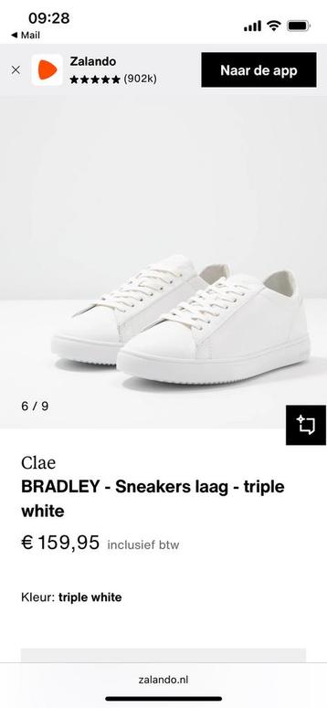 Witte lage sneakers Clae Bradley - maat 39 - nooit gedragen beschikbaar voor biedingen