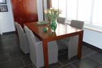 te koop mooie eettafel met 4 fauteuilles, Ophalen, Eikenhout, 200 cm of meer, 50 tot 100 cm