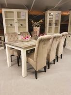 *ACTIE* Landelijke Eetkamerstoel Bellagio Leer Stof Kleur 19, Overige kleuren, Landelijke eetkamerstoelen stoelen capiton knoopjes leer stof