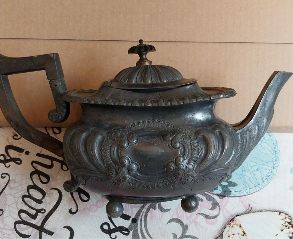 Supermooie theepot, Antiek en Kunst, Antiek | Tin, Ophalen of Verzenden
