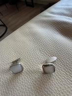 Mooie zilveren manchetknopen met parelmoer, Sieraden, Tassen en Uiterlijk, Manchetknopen, Ophalen of Verzenden, Zo goed als nieuw