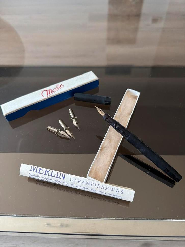 Vintage Merlin Vulpen met Extra Punten, Antiek en Kunst, Antiek | Kantoor en Zakelijk, Ophalen of Verzenden