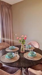 Eettafel met 4 stoelen, Huis en Inrichting, Tafels | Eettafels, Ophalen, Overige materialen, Gebruikt, Rond