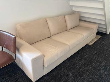 Gratis crème witte gewoven bank 250 cm breed 