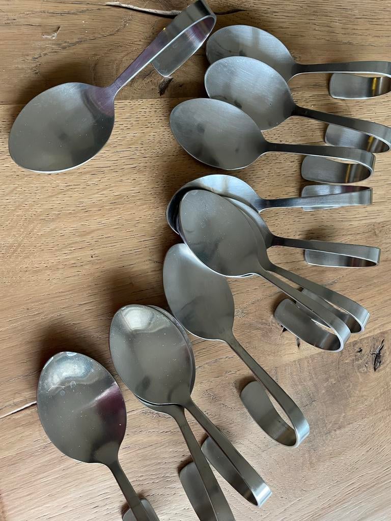 Amuse lepels 12 stuks, Ophalen of Verzenden, Rvs of Chroom