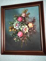 Olieverfschilderij met boeket bloemen 45 x 55, Antiek en Kunst, Kunst | Schilderijen | Klassiek, Ophalen