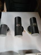 Set van 3 zwarte buitenlampen, Ophalen of Verzenden, Gebruikt, Metaal, Modern