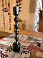 Zwarte metalen kandelaar - 23,5 cm hoog, Gebruikt, Zwart, Ophalen of Verzenden, Metaal