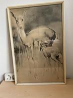 Schilderij met herten, Antiek en Kunst, Ophalen of Verzenden