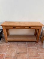 Houten Sidetable met Lades - L140xB40xH79, Ophalen, Gebruikt, 100 tot 150 cm, Teakhout