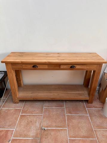 Houten Sidetable met Lades - L140xB40xH79 beschikbaar voor biedingen