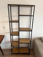 Open Wandkast TRAPPEDAL 7 schappen warm eiken kleur/zwart, Ophalen, Zo goed als nieuw, Minder dan 150 cm, Eikenhout