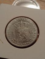 Gulden 1845 met streep, 1 gulden, Zilver, Ophalen of Verzenden, Losse munt