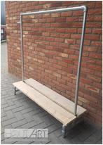 Kledingrek steigerbuis met steigerhout NIEUW, Info@hout-art.nl, Nieuw, Ophalen of Verzenden, Hoeves 3