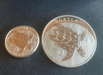 5 en 2 oz Zilveren TURTLE. beschikbaar voor biedingen