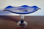 Taartplateau/schaal van helder en kobalt blauw glas.Gemerkt, Antiek en Kunst, Ophalen of Verzenden