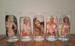 vintage thermochromische pin-up glazen - eighties, Verzenden, Zo goed als nieuw, Frisdrankglas