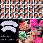 24 stuks Maicure Stickers voor Nagels/Nail art/ Nagelspullen, Nieuw, Ophalen of Verzenden, Handen en Nagels, Wit