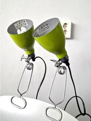 set 2x knijpspot wandlampjes Hema spotjes retro groen beschikbaar voor biedingen