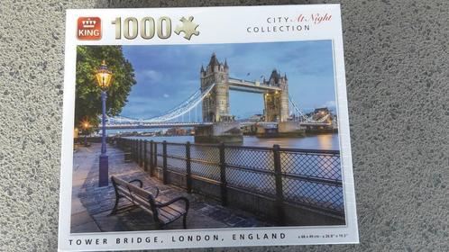 King puzzel 1000 stukjes City by night Tower Bridge London, Hobby en Vrije tijd, Denksport en Puzzels, Nieuw, Legpuzzel, 500 t/m 1500 stukjes
