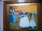 Schilderij / litho  van Cassiers. Vrouwen in klederdracht, Ophalen of Verzenden