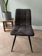 Kuipstoel 2x grijs in suede, Huis en Inrichting, Stoelen, Grijs, Industrieel, Twee, Stof