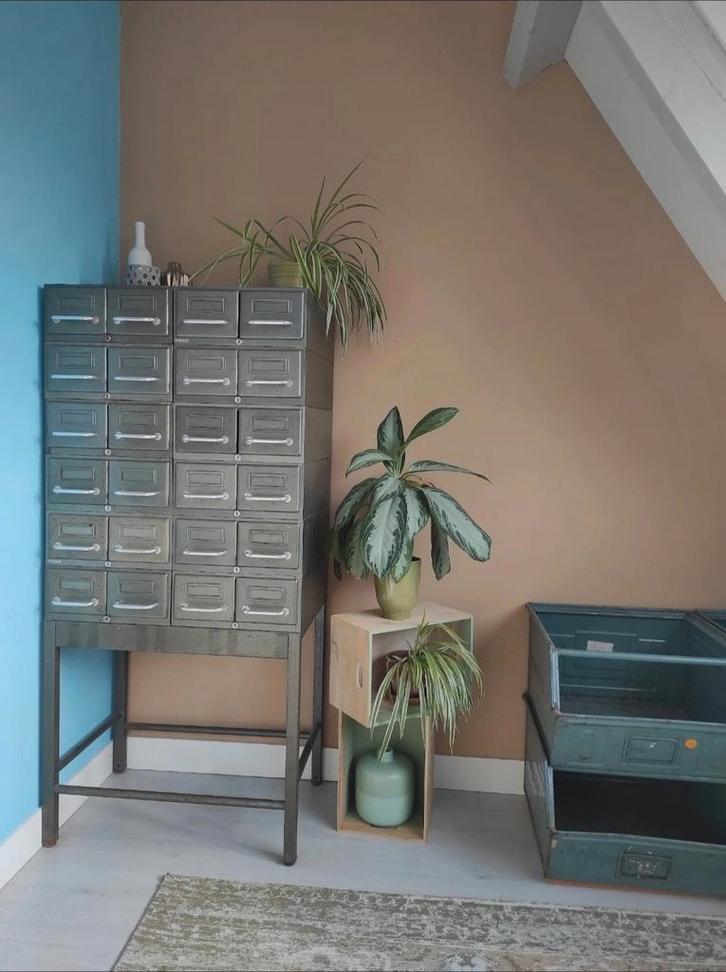 Vintage Industriële Ladenkast - 24 Lades, Huis en Inrichting, Kasten | Dressoirs, Zo goed als nieuw, 50 tot 100 cm, 50 tot 75 cm