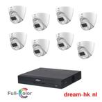 5MP Dahua WizSense Full Color set/8CH DVR+8x camera(Audio), Ophalen of Verzenden, Nieuw, Buitencamera