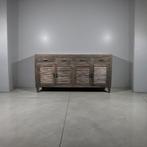 Louvre dressoir landelijk 180 cm  buffetkast teak, Huis en Inrichting, Kasten | Dressoirs, Ophalen of Verzenden, Zo goed als nieuw