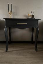 Gerestylde sidetable mat zwart goud queen anne hal kastje, Huis en Inrichting, Tafels | Sidetables, Ophalen, 50 tot 100 cm, Hip modern hedendaags brocante