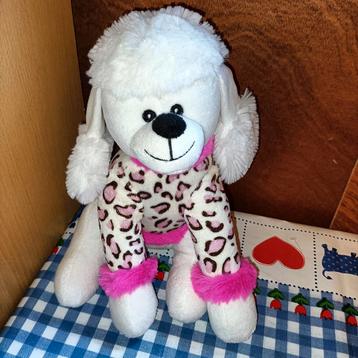Zeeman witte poedel knuffel met jas 25 cm groot  beschikbaar voor biedingen