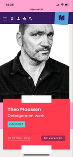 4x Theo Maassen theater Meervaart 22 november, Tickets en Kaartjes, Theater | Cabaret en Komedie, Drie personen of meer