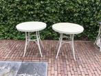 Te koop aangeboden: 10 Bistro/ tuintafels., Tuin en Terras, Tuintafels, Ophalen, Zo goed als nieuw, Rond, Aluminium