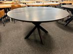 Zwarte ronde tafel 140x79cm zwaar acacia hout showroom model, Huis en Inrichting, Tafels | Eettafels, Nieuw, Ophalen